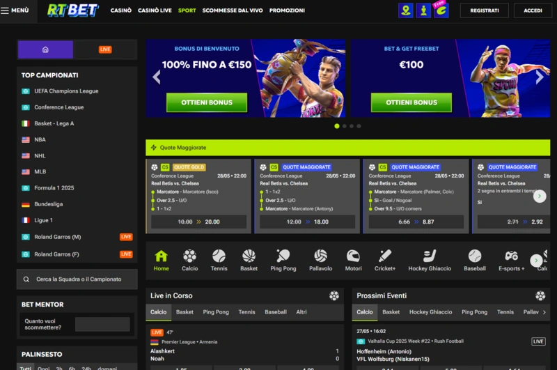rtbet sport page